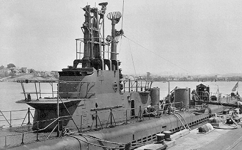 The World War II Gato class submarine's bridge